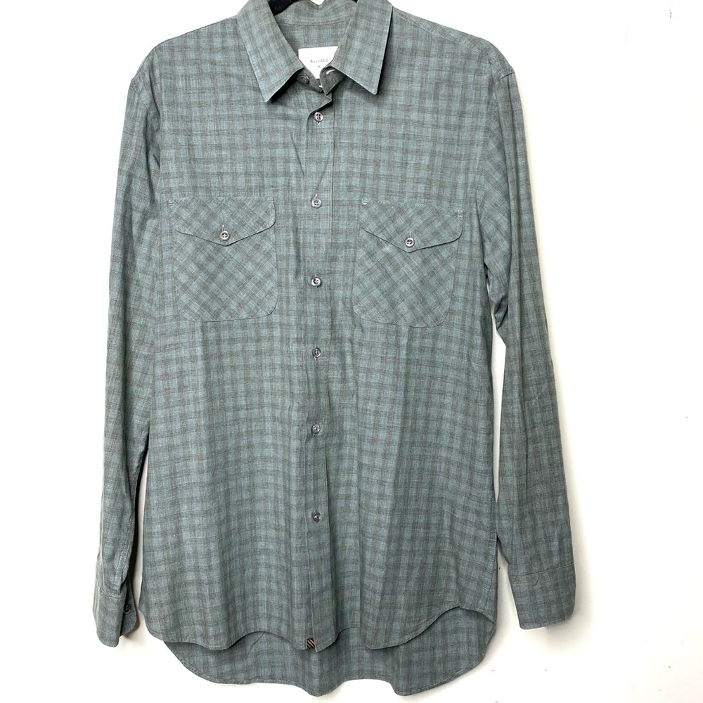 Billy Reid  Teal Plaid  Button Down Shirt